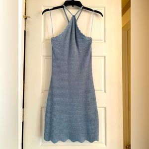 Light Blue mini knitted dress